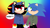 Size: 1366x768 | Tagged: safe, artist:yeahimakiralol, shadow the hedgehog, sonic the hedgehog, 2023, abstract background, blushing, cosplay, craig tucker, creek (south park), cross popping vein, dialogue, duo, duo male, eye twitch, frown, gay, holding hands, looking at viewer, male, mouth open, shadow x sonic, shipping, smile, south park, standing, style emulation, tweek tweak, watermark