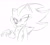 Size: 1958x1766 | Tagged: safe, artist:sefuter, shadow the hedgehog, bust, claws, clenched teeth, fingerless gloves, frown, jacket, lidded eyes, looking offscreen, monochrome, nonbinary, nonbinary shadow, signature, simple background, sketch, solo, solo nonbinary, white background