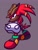 Size: 825x1093 | Tagged: safe, artist:skeletonpendeja, knuckles the echidna, hat, looking offscreen, no mouth, purple background, simple background, solo, standing