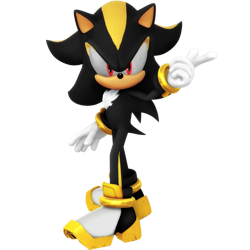 Size: 2500x2500 | Tagged: safe, artist:nibroc-rock, 3d, frown, glowing eyes, looking at viewer, pointing, shadow android, shadow the hedgehog (video game), simple background, solo, standing, transparent background