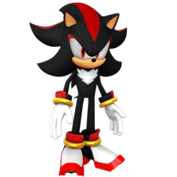 Size: 2500x2500 | Tagged: safe, artist:nibroc-rock, 2019, 3d, frown, glowing eyes, shadow android, shadow the hedgehog (video game), simple background, solo, standing, transparent background