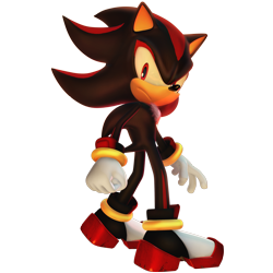 Size: 2900x2900 | Tagged: safe, artist:nibroc-rock, shadow the hedgehog, sonic forces, 3d, frown, looking offscreen, simple background, solo, standing, transparent background