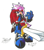 Size: 838x953 | Tagged: safe, artist:armpit warrior, jani-ca, echidna, 2013, belt, boots, english text, female, holding something, jacket, signature, simple background, sketch, solo, sunglasses, sword, sword of acorns, weapon, white background