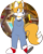 Size: 2048x2573 | Tagged: safe, artist:softponies, miles "tails" prower, clothes, hands behind back, looking offscreen, overalls, semi-transparent background, smile, solo, standing, trans female, trans girl tails, transgender