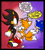 Size: 675x742 | Tagged: safe, artist:chadthecartoonnut, miles "tails" prower, shadow the hedgehog, sonic the hedgehog, angry, dialogue, english text, gay, leaping, shadails, shipping denied, signature, trio, watermark
