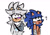 Size: 1280x903 | Tagged: safe, artist:scenesonic, silver the hedgehog, sonic the hedgehog, hedgehog, bandage, blood, duo, gay, hurt, injured, male, nosebleed, shipping, silver x sonic, simple background, tongue out, white background