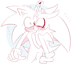 Size: 1197x1091 | Tagged: safe, artist:scuttletown, silver the hedgehog, sonic the hedgehog, hedgehog, blushing, gay, green eyes, kiss, shipping, sonilver, white background
