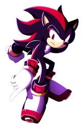 Size: 1400x2150 | Tagged: safe, artist:yeiko2431, shadow the hedgehog, sonic adventure 2, 2020, frown, no outlines, posing, redraw, simple background, solo, transparent background