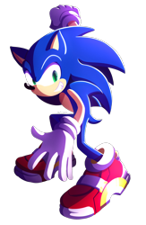 Size: 1400x2150 | Tagged: safe, artist:yeiko2431, sonic the hedgehog, sonic adventure 2, clenched fist, clenched teeth, looking at viewer, no outlines, posing, redraw, simple background, smile, soap shoes, solo, standing, transparent background