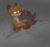 Size: 2045x1930 | Tagged: dead source, safe, artist:konicunai, miles "tails" prower, shadow the hedgehog, abstract background, aged up, bed, colored ears, duo, eyes closed, fur markings, gay, looking at them, lying down, older, pillow, shadow x tails, shipping, sitting, sleeping, smile, snuggling, yellow sclera
