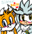 Size: 697x736 | Tagged: safe, artist:dulcinearenee, miles "tails" prower, silver the hedgehog, 2012, blushing, chibi, duo, english text, gay, heart, licking lips, looking at viewer, looking offscreen, male, males only, ms paint, shipping, silvails, simple background, standing, tongue out, white background
