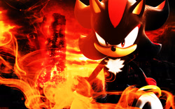 Size: 1920x1200 | Tagged: safe, artist:sonicthehedgehogbg, shadow the hedgehog, 2014, 3d, abstract background, looking at viewer, male, solo, walking, wallpaper