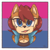 Size: 1200x1200 | Tagged: safe, artist:jazzbeans, sally acorn, chipmunk, 2023, abstract background, bisexual, bisexual pride, bust, collar, female, looking at viewer, mouth open, pride, pride flag background, signature, smile, solo