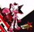 Size: 2041x1902 | Tagged: safe, artist:anuchasart, sonic forces, abstract background, barely sonic related, bigender, crossover, five nights at freddy's, holding something, logo, looking at viewer, mangle (fnaf), mobianified, one fang, smile, solo, standing, wispon