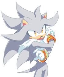 Size: 933x1109 | Tagged: safe, artist:royalbootlace, silver the hedgehog, frown, looking offscreen, simple background, solo, standing, white background