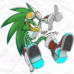 Size: 2141x2141 | Tagged: safe, artist:gemlik_rogue, jet the hawk, 2020, abstract background, boots, chest fluff, glowing, looking down, pointing, signature, sitting, smile, solo