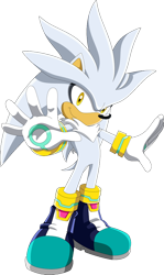 Size: 642x1080 | Tagged: safe, artist:noble-maiden, silver the hedgehog, 2012, arms out, looking at viewer, simple background, smile, solo, sonic x style, standing, transparent background