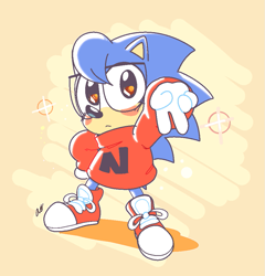 Size: 939x979 | Tagged: safe, artist:artisyone, nicky, sonic the hedgehog, cute, solo