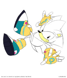 Size: 800x923 | Tagged: safe, artist:gblastman, silver the hedgehog, hedgehog, classic style, english text, white background