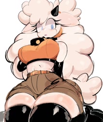 Size: 871x1024 | Tagged: safe, artist:usa37107692, lanolin the sheep, huge thighs, solo