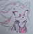 Size: 1006x1021 | Tagged: safe, artist:berry_inkjam, shadow the hedgehog, bust, eye twitch, eyelashes, female, frown, jacket, looking offscreen, shirt, simple background, sketch, solo, standing, trans female, transgender