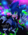 Size: 800x1010 | Tagged: safe, artist:insertsomthinawesome, sonic the hedgehog, 2018, abstract background, boots, clenched teeth, glowing, glowstick, holding something, jacket, looking at viewer, male, smile, solo, tie