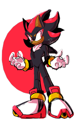 Size: 1513x2231 | Tagged: safe, artist:pickleuwu, shadow the hedgehog, frown, looking offscreen, semi-transparent background, sketch, solo, standing