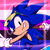 Size: 768x768 | Tagged: safe, artist:homophobic-sonic, sonic the hedgehog, hedgehog, abstract background, clenched teeth, genderfluid, genderfluid pride, icon, looking at viewer, pride, pride flag background, smile, solo, sunglasses