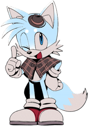 Size: 477x685 | Tagged: safe, artist:homophobic-sonic, miles "tails" prower, the murder of sonic the hedgehog, arctic fox, edit, looking offscreen, male, simple background, smile, solo, species swap, standing, transparent background, wink