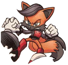 Size: 229x218 | Tagged: safe, artist:homophobic-sonic, miles (anti-mobius), fox, black fur, clenched teeth, edit, looking offscreen, male, simple background, solo, transparent background