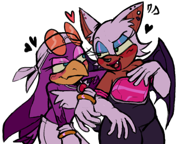 9367 - safe, artist:winkwonkblog, rouge the bat, shadow the hedgehog, sonic  the hedgehog, blushing, brown background, drink, drinking, ear piercing,  eyes closed, female, gay, heart, holding each other, holding something, kiss,  male