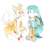 Size: 2048x2048 | Tagged: safe, artist:moonolor, kit the fennec, miles "tails" prower, fox, blushing, cute, duo, ear fluff, fennec, gay, kitabetes, kitails, looking at each other, male, males only, mouth open, one fang, shipping, simple background, sitting, sketch, smile, tailabetes, white background