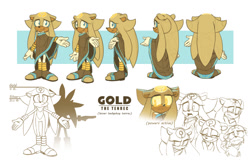 Size: 1280x841 | Tagged: safe, artist:evan stanley, gold the tenrec, silver the hedgehog, tenrec, height difference, model sheet