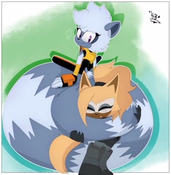 Size: 3200x3267 | Tagged: safe, artist:buddyhyped, tangle the lemur, whisper the wolf, shipping, tangle x whisper