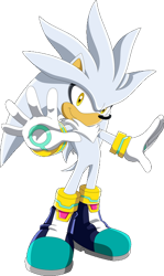 Size: 400x673 | Tagged: safe, artist:noble-maiden, silver the hedgehog, hedgehog, solo, sonic x style, transparent background