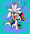 Size: 2940x3360 | Tagged: safe, artist:mslunarumbreon, silver the hedgehog, hedgehog, 2023, abstract background, english text, eyes closed, flag, gay pride, gay silver, happy, holding something, kneeling, male, mouth open, one fang, pride, pride flag, smile, solo, tie