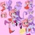 Size: 1024x1024 | Tagged: safe, artist:mochapee_slay, amy rose, blaze the cat, cat, hedgehog, 2022, amy x blaze, amy's halterneck dress, blaze's tailcoat, blushing, carrying them, cute, english text, eyes closed, female, females only, holding hands, lesbian, looking at viewer, peace sign, shipping, smile