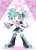 Size: 1280x1778 | Tagged: safe, artist:s3tok41b4, amy rose, cosplay, crossover, hatsune miku, vocaloid