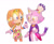 Size: 1280x1048 | Tagged: safe, artist:chocolatechippi, blaze the cat, tikal, cat, echidna, blushing, crack shipping, duo, female, females only, flower, holding something, lesbian, looking at each other, shipping, simple background, smile, standing, tikaze, white background