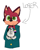 Size: 383x477 | Tagged: safe, artist:braingutzz, barry the quokka, the murder of sonic the hedgehog, hands together, looking offscreen, nonbinary, pride pin, quokka, simple background, solo, standing, white background