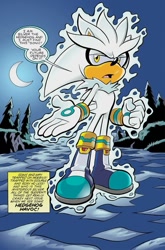 Size: 995x1512 | Tagged: safe, silver the hedgehog, english text, official artwork, solo