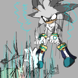 Size: 540x540 | Tagged: safe, artist:chaosnightmare, scourge the hedgehog, silver the hedgehog, hedgehog, grey background