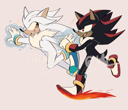 Size: 1400x1200 | Tagged: safe, artist:rubrtic, shadow the hedgehog, silver the hedgehog, gay, shadow x silver, shipping