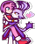 Size: 2048x2560 | Tagged: safe, artist:ghostedtea, amy rose, blaze the cat, cat, hedgehog, 2022, amy x blaze, amy's halterneck dress, blaze's tailcoat, blushing, carrying them, cute, female, females only, hearts, lesbian, looking at each other, shipping