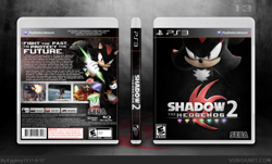 Size: 700x424 | Tagged: artist needed, safe, shadow the hedgehog, abstract background, box art, english text, fangame, ps3, solo