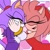 Size: 3276x3276 | Tagged: safe, artist:sonikku's girl, amy rose, blaze the cat, cat, hedgehog, amy x blaze, amy's halterneck dress, blaze's tailcoat, cute, female, females only, hand on cheek, lesbian, noses are touching, pride, shipping
