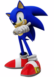 Size: 2048x2944 | Tagged: safe, artist:peppermintsrb2, sonic the hedgehog, sonic heroes, 3d, looking at viewer, remake, simple background, smile, solo, standing, transparent background