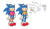 Size: 789x461 | Tagged: safe, artist:braingutzz, sonic the hedgehog, hedgehog, ace, adhd, aromantic, bandage, binder, blushing, character name, english text, headcanon, kneepads, lidded eyes, looking at viewer, male, pronouns, shirt, simple background, smile, solo, standing, trans male, transgender, white background