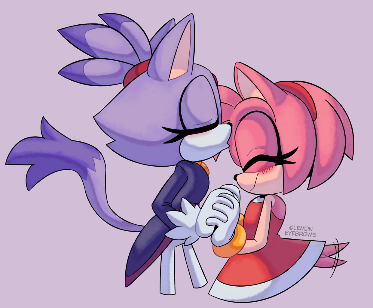 amy rose and shadow the hedgehog (sonic) drawn by lemon_eyebrows