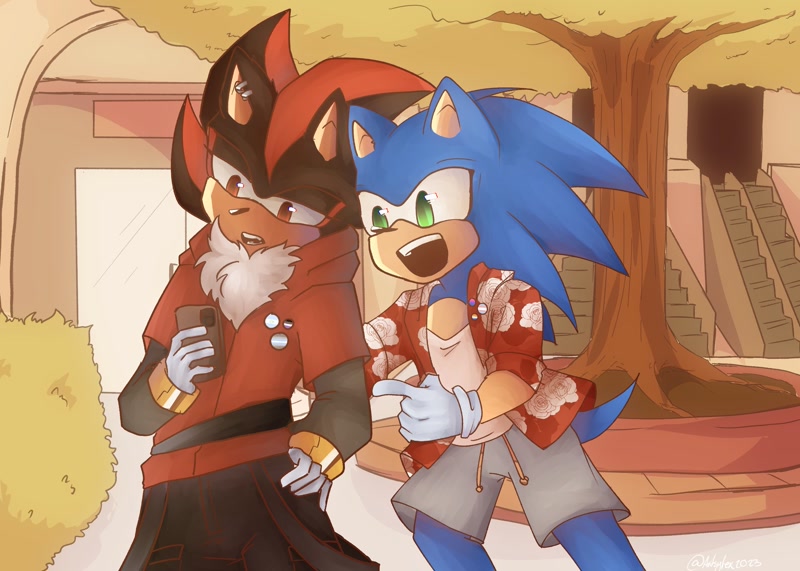 sonic the hedgehog, shadow the hedgehog, and cream the rabbit (sonic) drawn  by xammyoowah